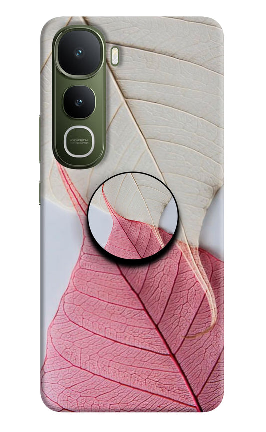 White Pink Leaf Vivo Y400 5G Pop Case by Casekaro