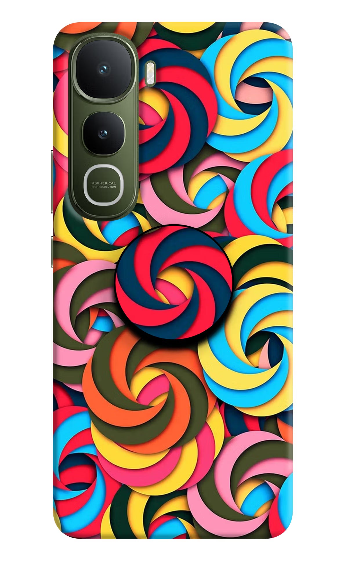 Spiral Pattern Vivo Y400 5G Pop Case by Casekaro