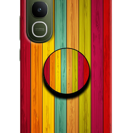Multicolor Wooden Vivo Y400 5G Pop Case by Casekaro