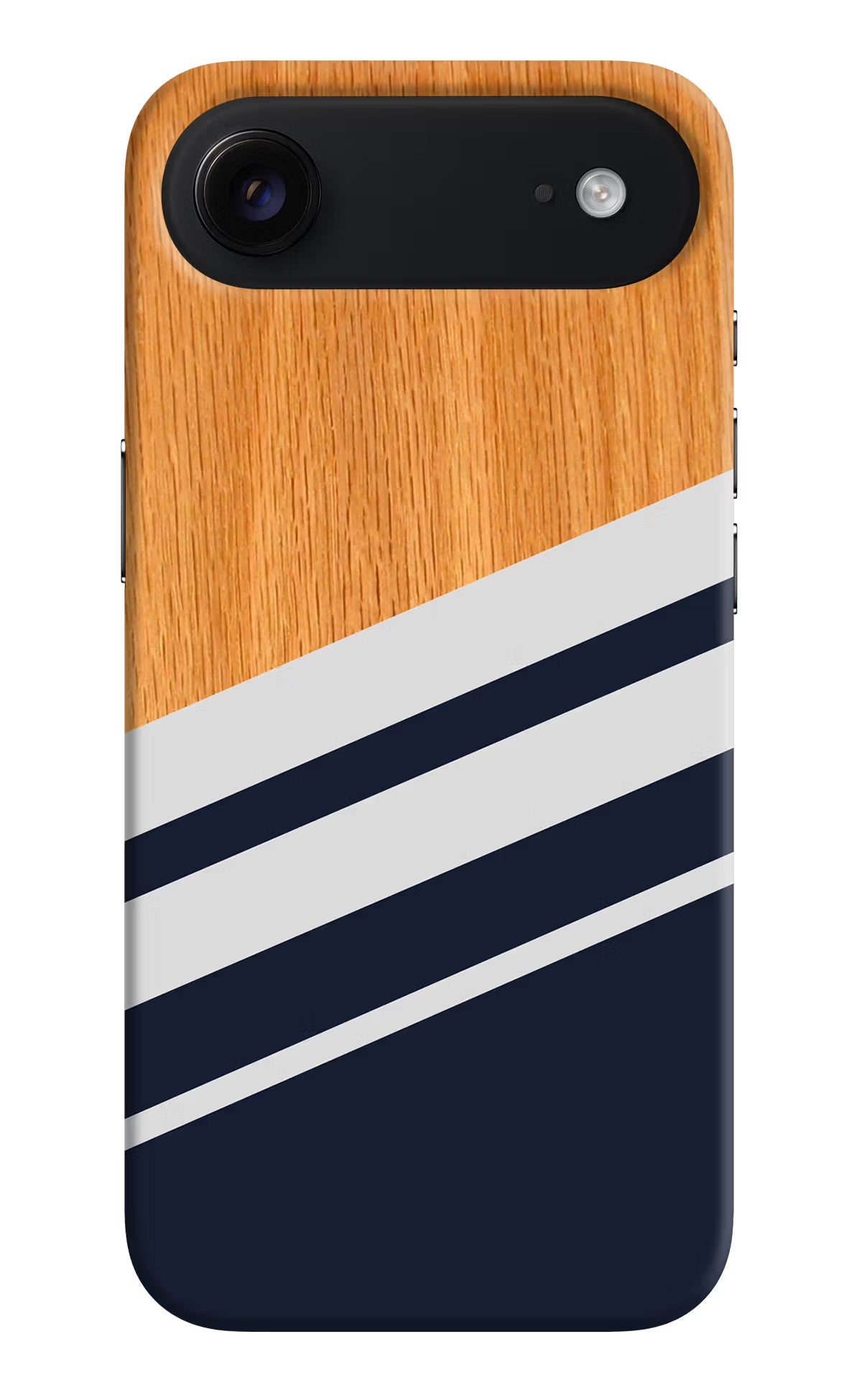 Blue and white wooden iPhone Air Hard Case Back Cover by Casekaro