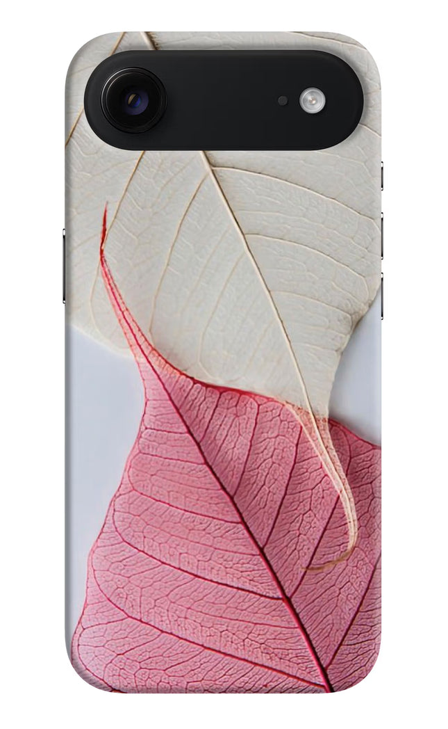 White Pink Leaf iPhone Air Hard Case Back Cover by Casekaro