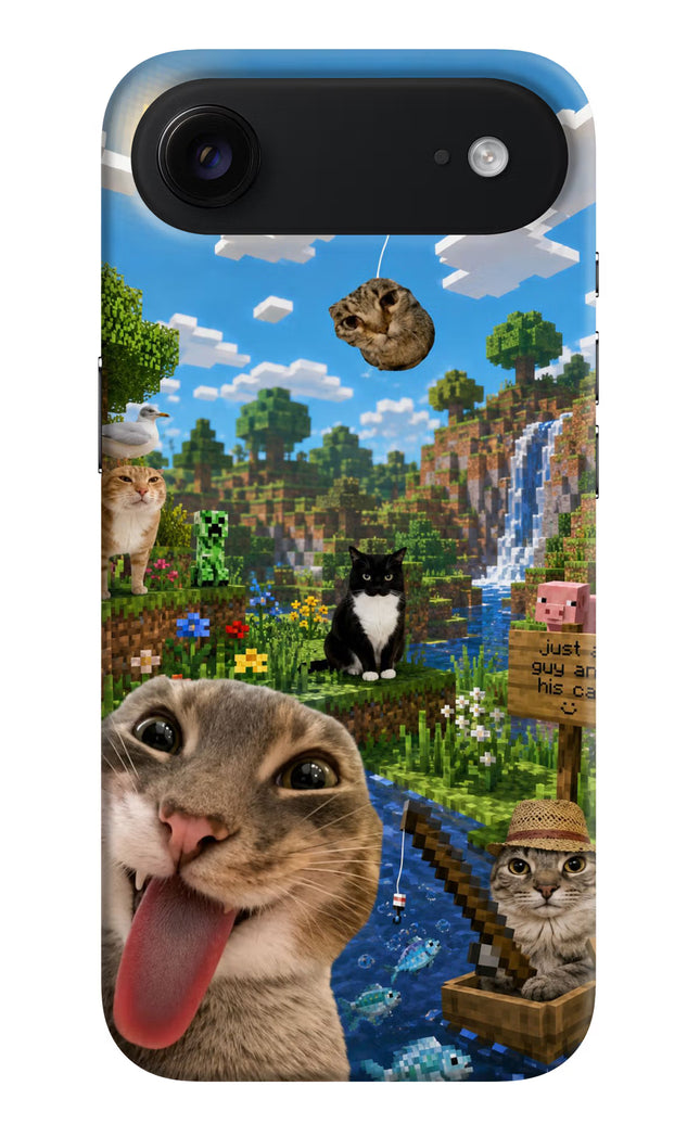 Minecraft Cat Chaos iPhone Air Hard Case Back Cover by Casekaro