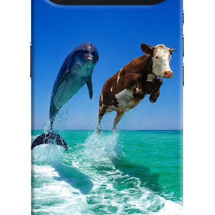Dolphin vs Cow iPhone Air Hard Case Back Cover by Casekaro