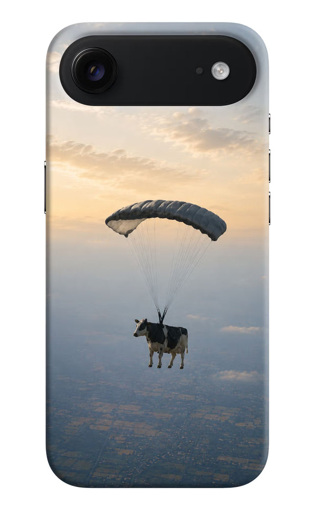 Skydiving Cow iPhone Air Hard Case Back Cover by Casekaro