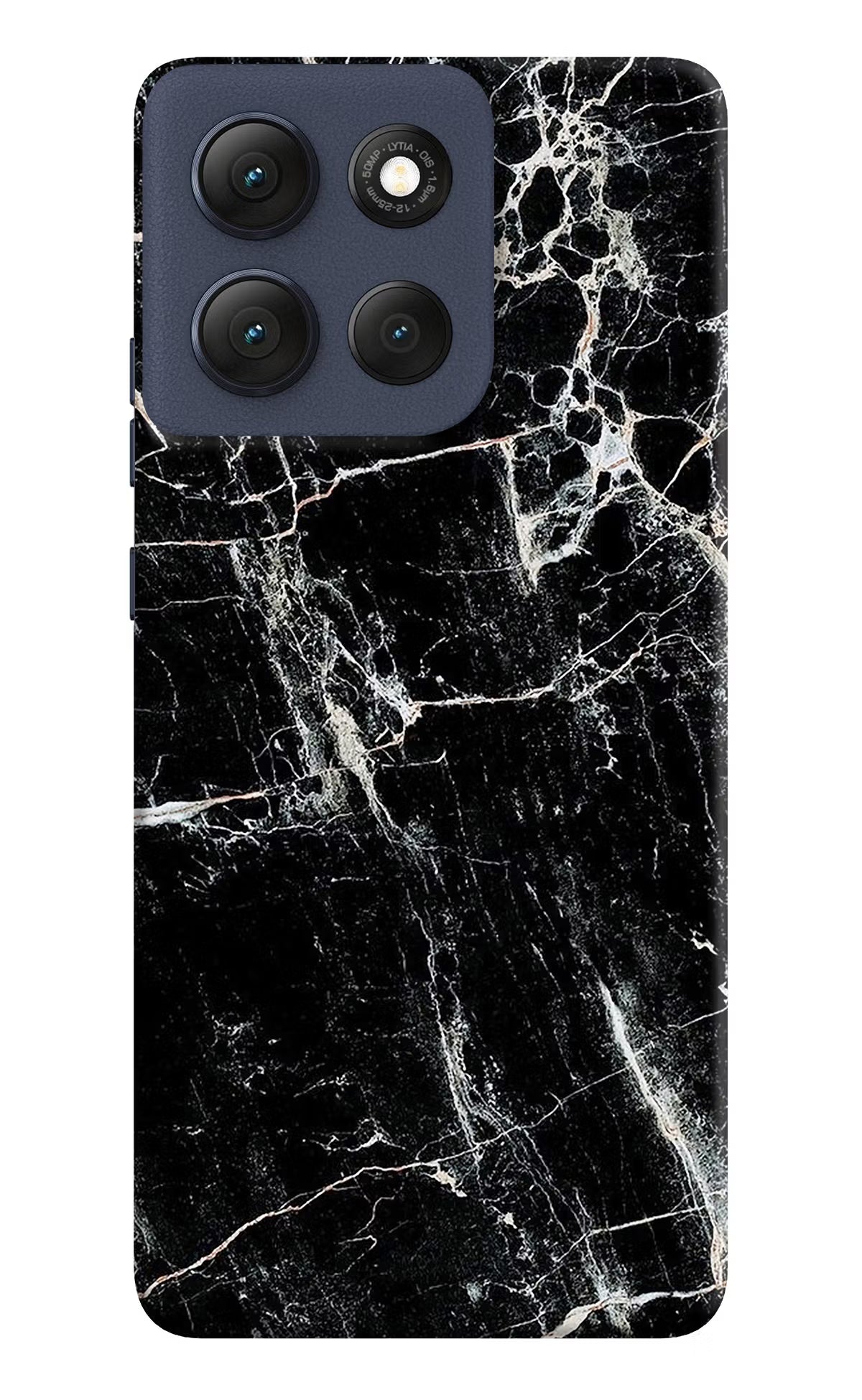 Black Marble Texture Moto G86 Power Hard Case Back Cover by Casekaro