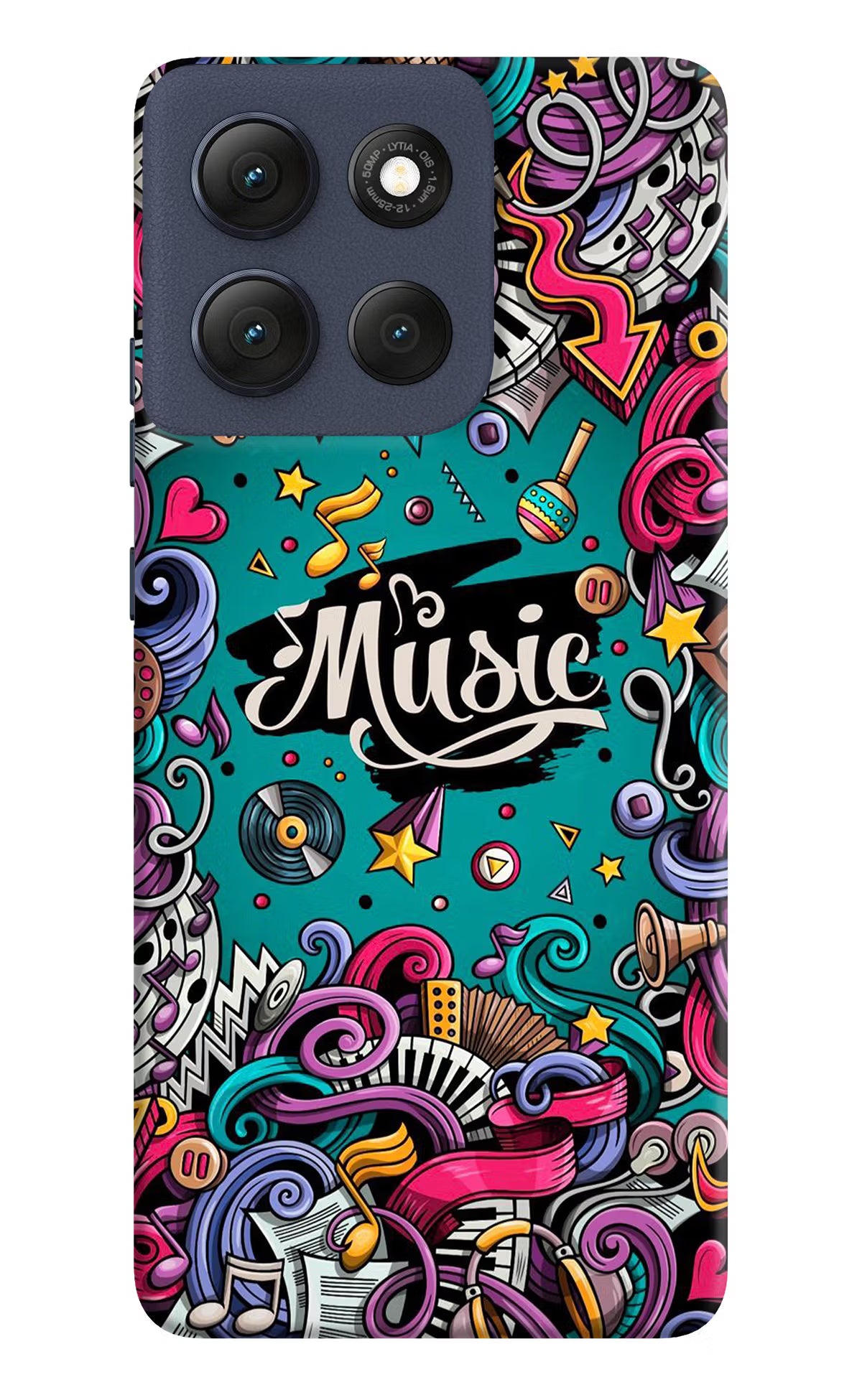 Music Graffiti Moto G86 Power Hard Case Back Cover by Casekaro