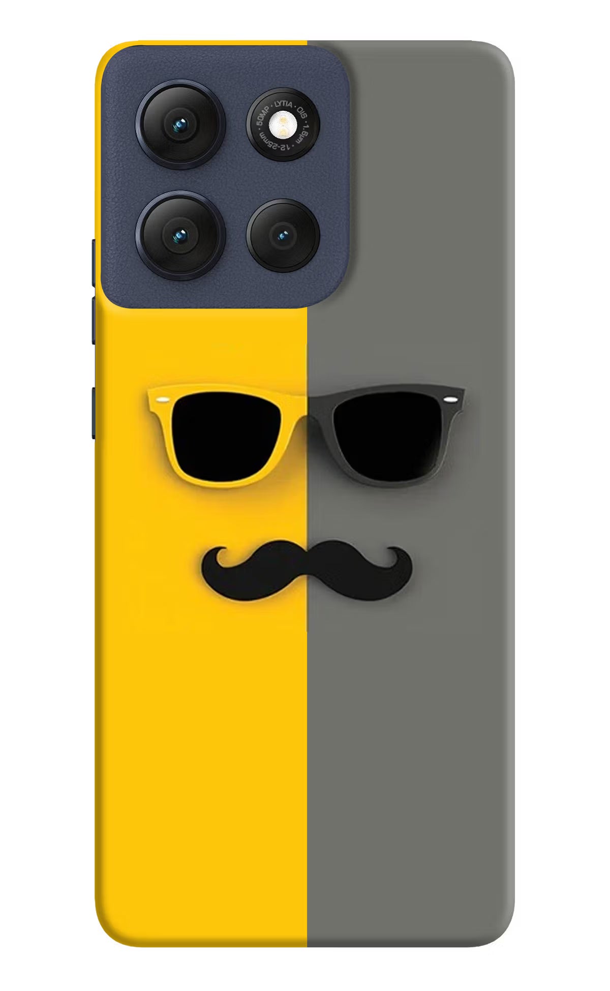 Sunglasses with Mustache Moto G86 Power Hard Case Back Cover by Casekaro