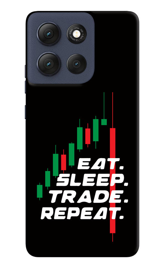 Eat Sleep Trade Repeat Moto G86 Power Hard Case Back Cover by Casekaro