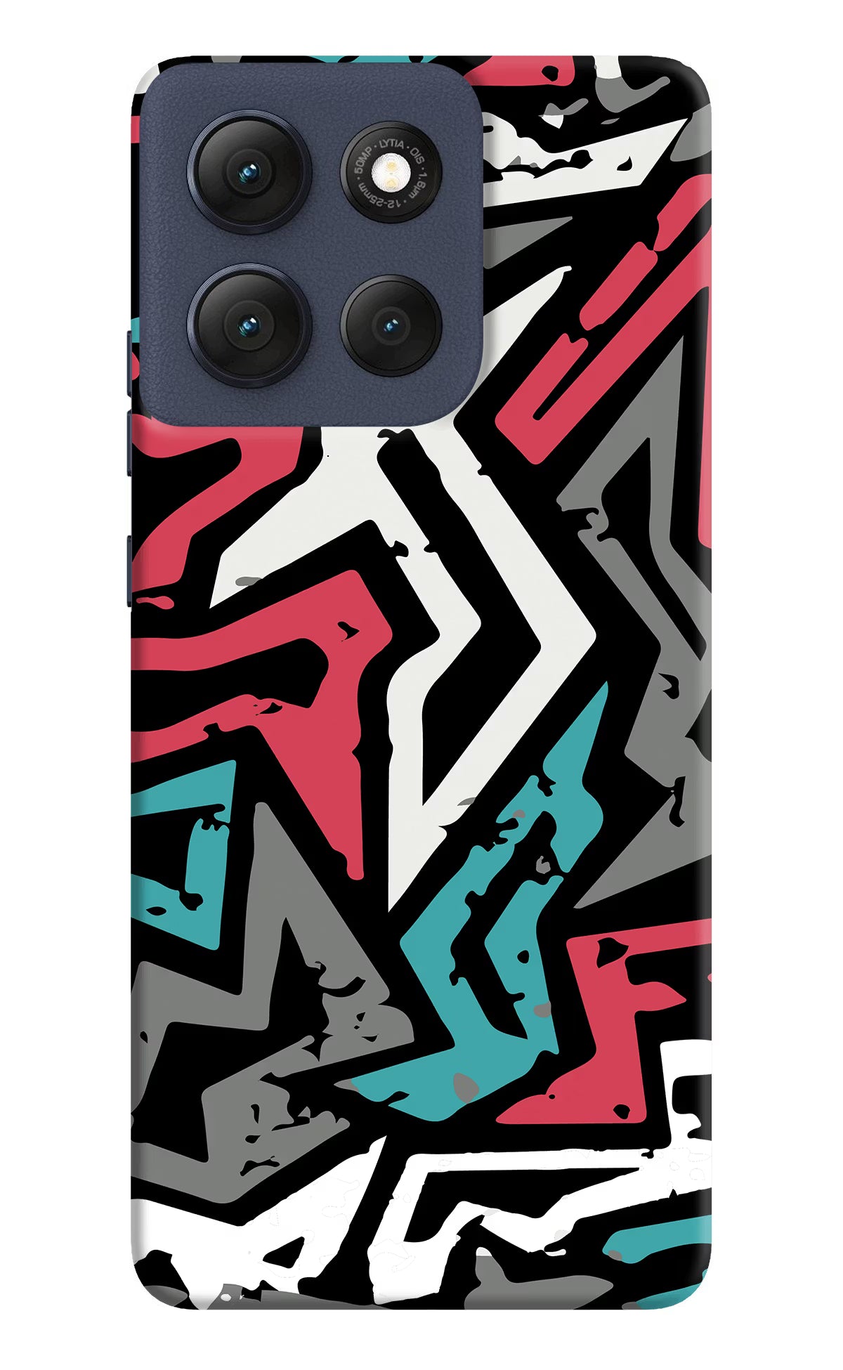 Geometric Graffiti Moto G86 Power Hard Case Back Cover by Casekaro