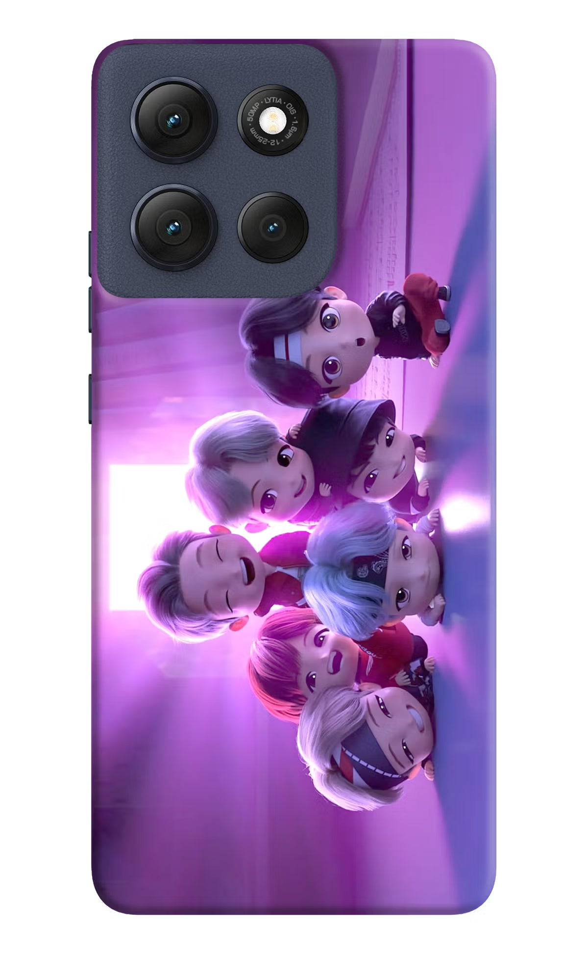 BTS Chibi Moto G86 Power Hard Case Back Cover by Casekaro