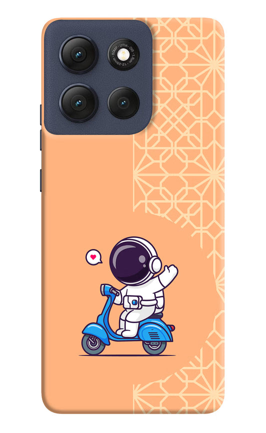 Cute Astronaut Riding Moto G86 Power Hard Case Back Cover by Casekaro