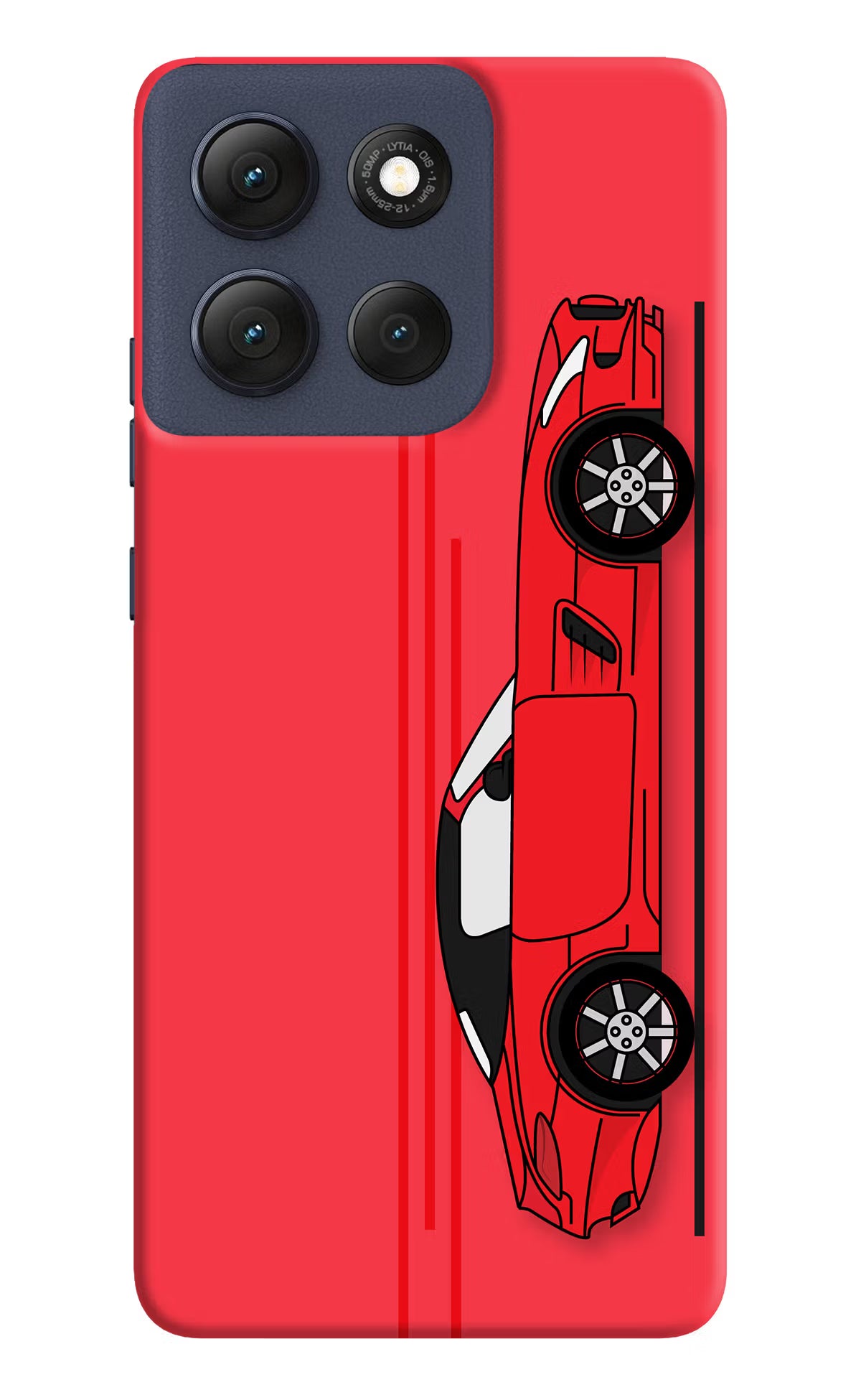 Red Velocity Moto G86 Power Hard Case Back Cover by Casekaro
