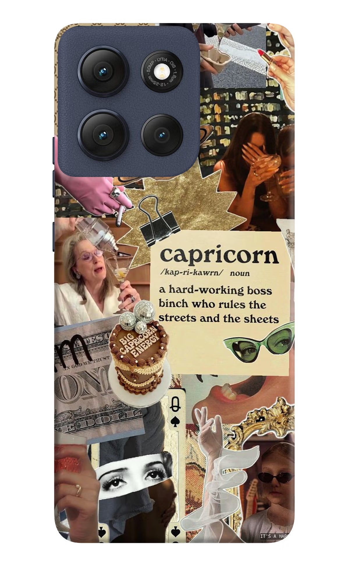 Capricorn Zodiac Moto G86 Power Hard Case Back Cover by Casekaro