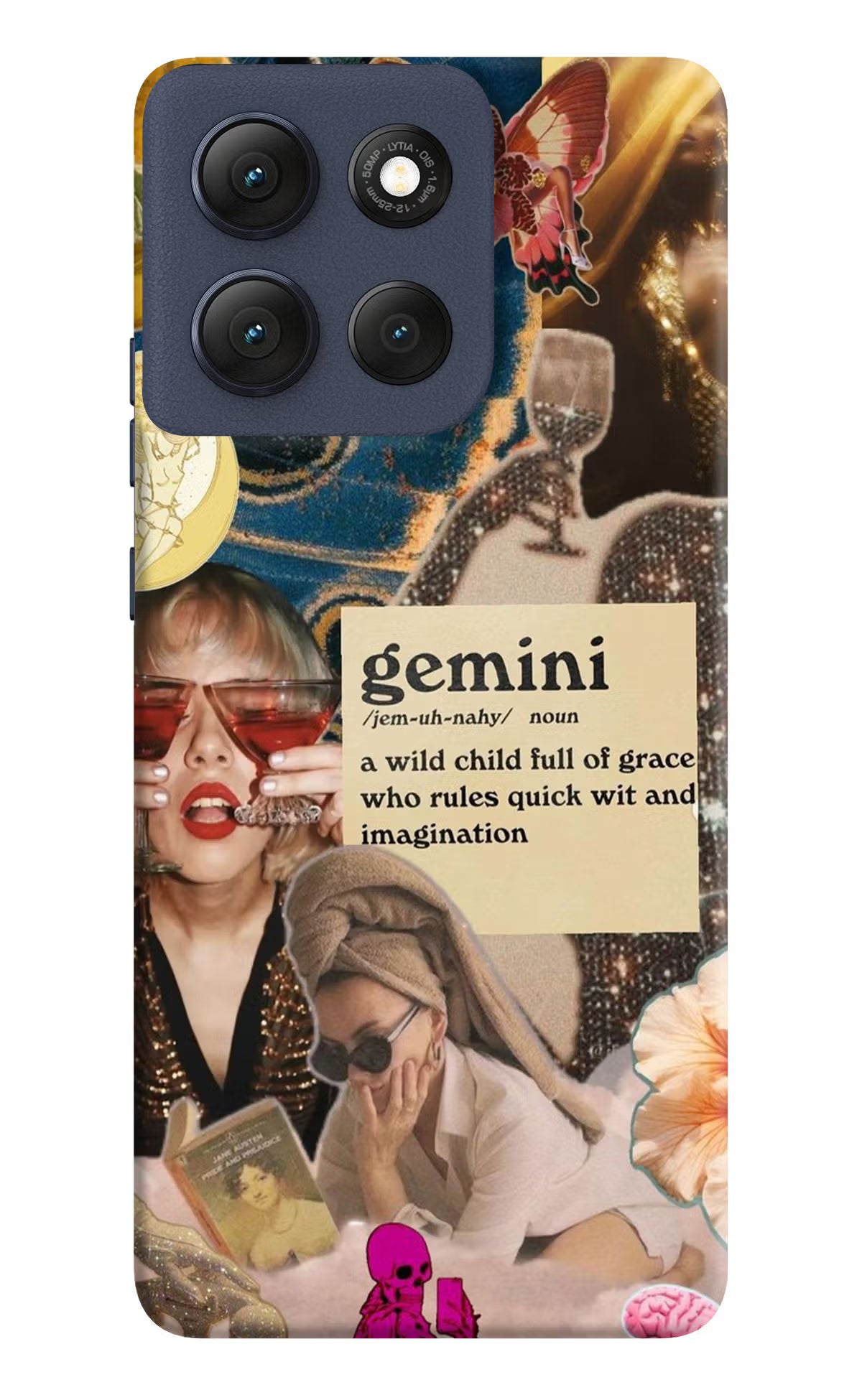 Gemini Zodiac Moto G86 Power Hard Case Back Cover by Casekaro