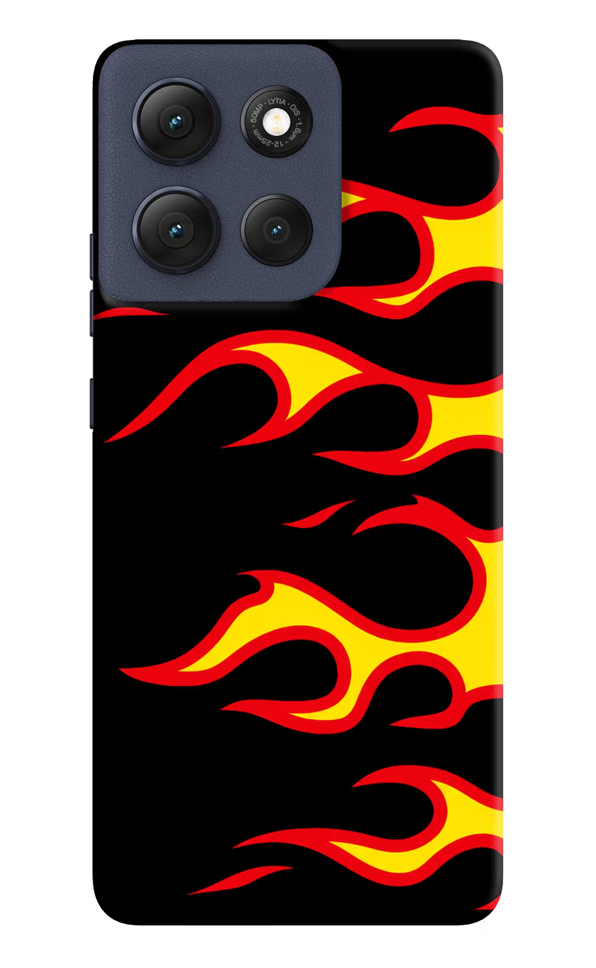 Side Sweep Flames Moto G86 Power Hard Case Back Cover by Casekaro