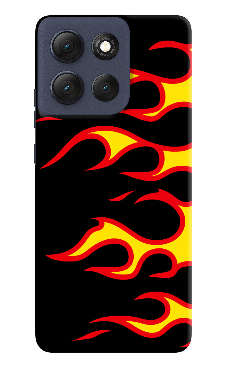 Side Sweep Flames Moto G86 Power Back Cover, Hard case