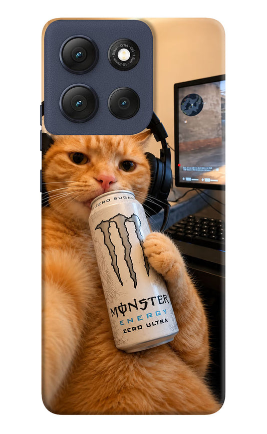 Gamer Cat Energy Moto G86 Power Hard Case Back Cover by Casekaro