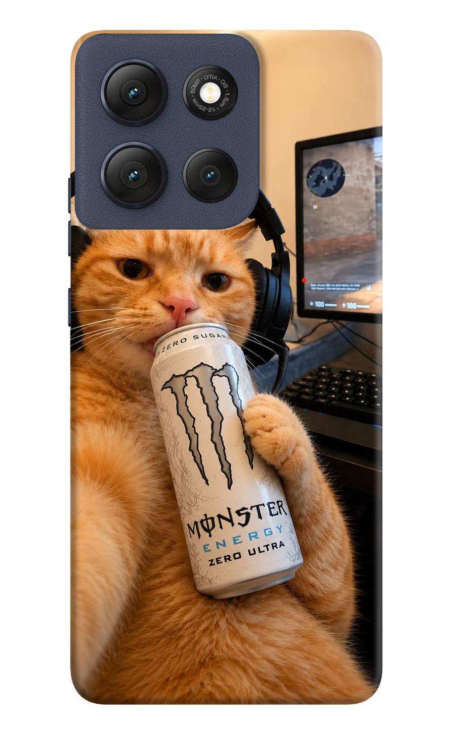 Gamer Cat Energy Moto G86 Power Back Cover, Hard case