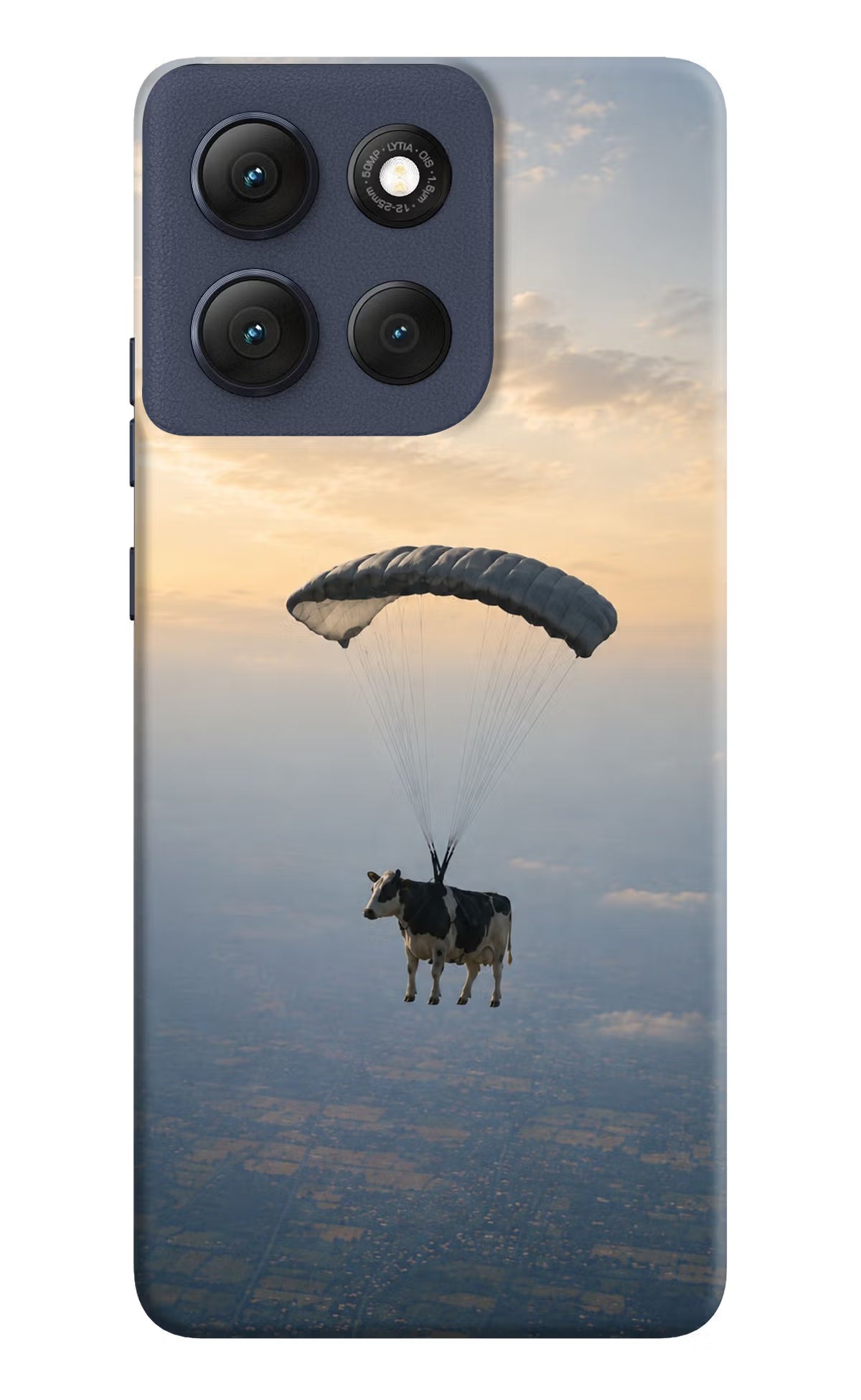 Skydiving Cow Moto G86 Power Hard Case Back Cover by Casekaro