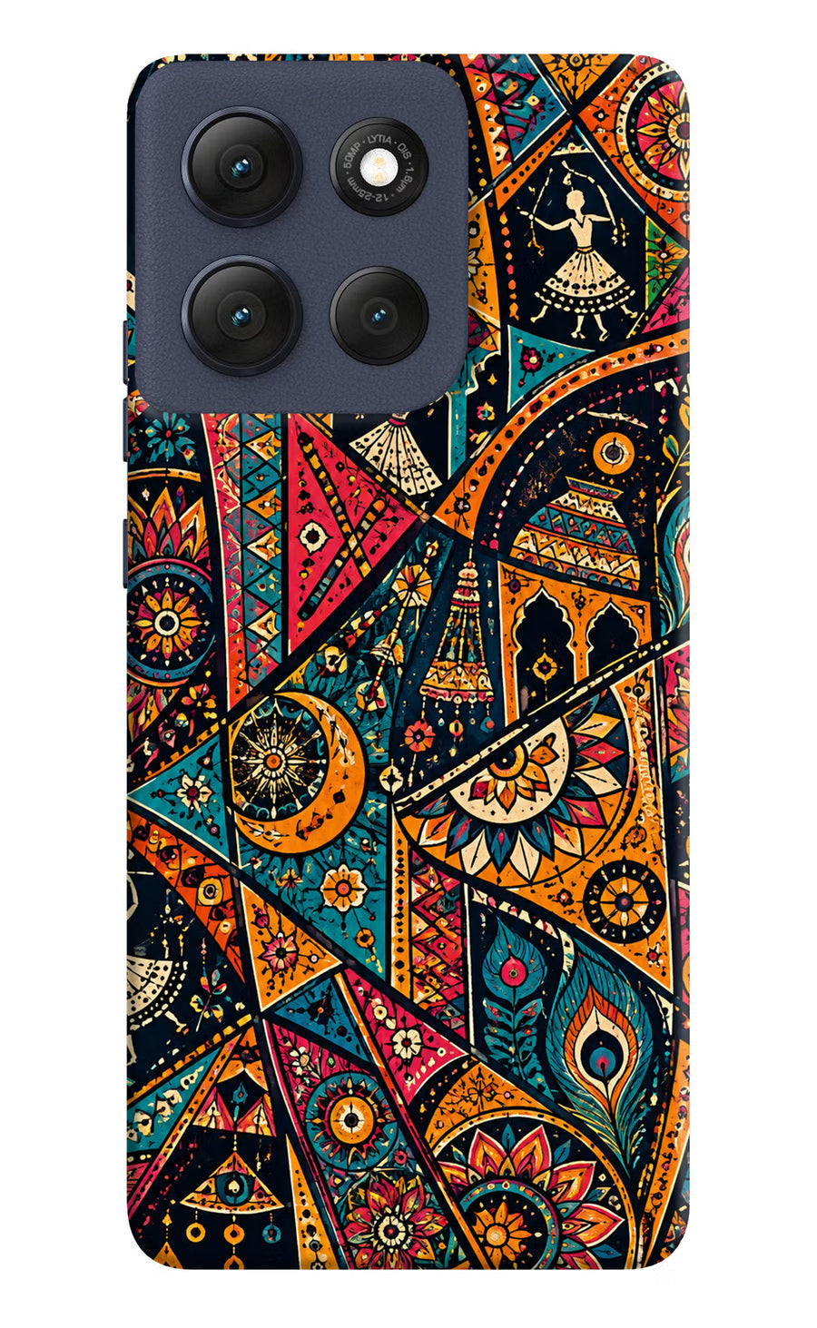 Folk Print Moto G86 Power Back Cover, Hard case