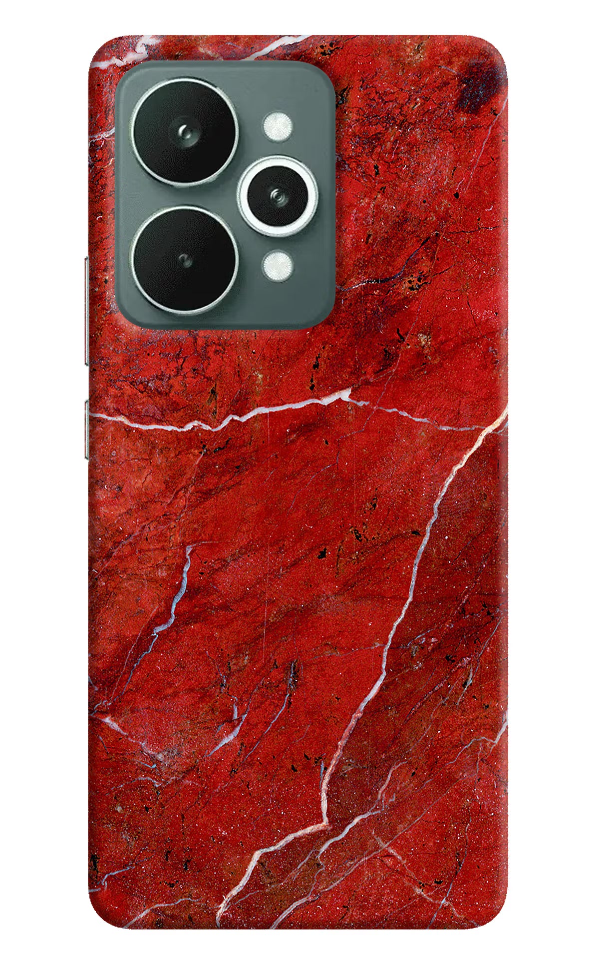 Red Marble Design Realme 15 Hard Case Back Cover by Casekaro