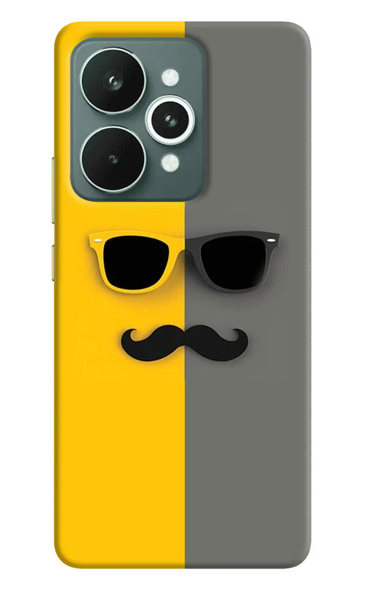 Sunglasses with Mustache Realme 15 Hard Case Back Cover by Casekaro