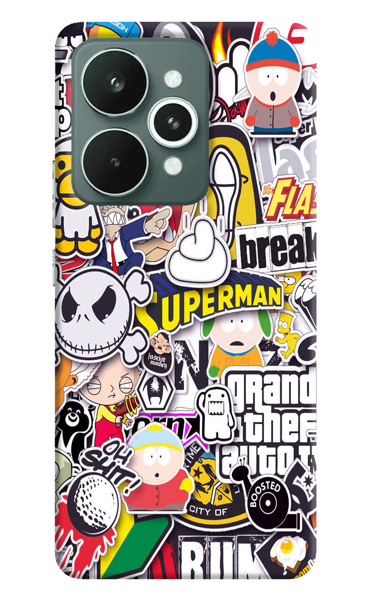Sticker Bomb Realme 15 Hard Case Back Cover by Casekaro