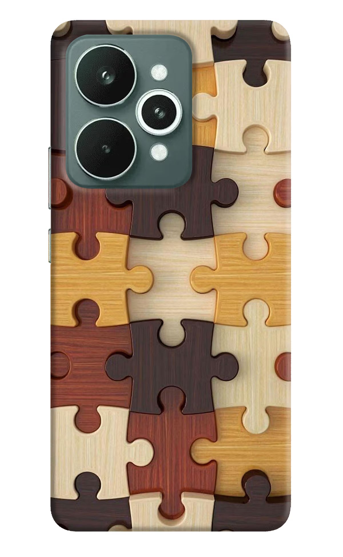 Wooden Puzzle Realme 15 Hard Case Back Cover by Casekaro