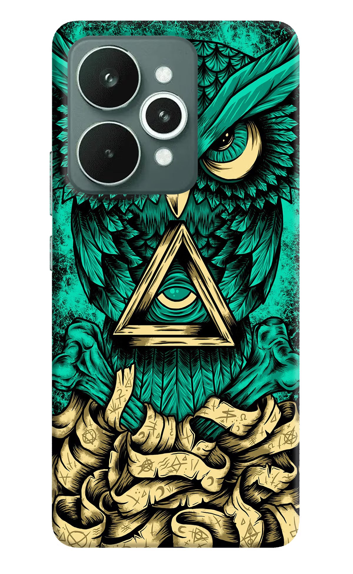 Green Owl Realme 15 Hard Case Back Cover by Casekaro