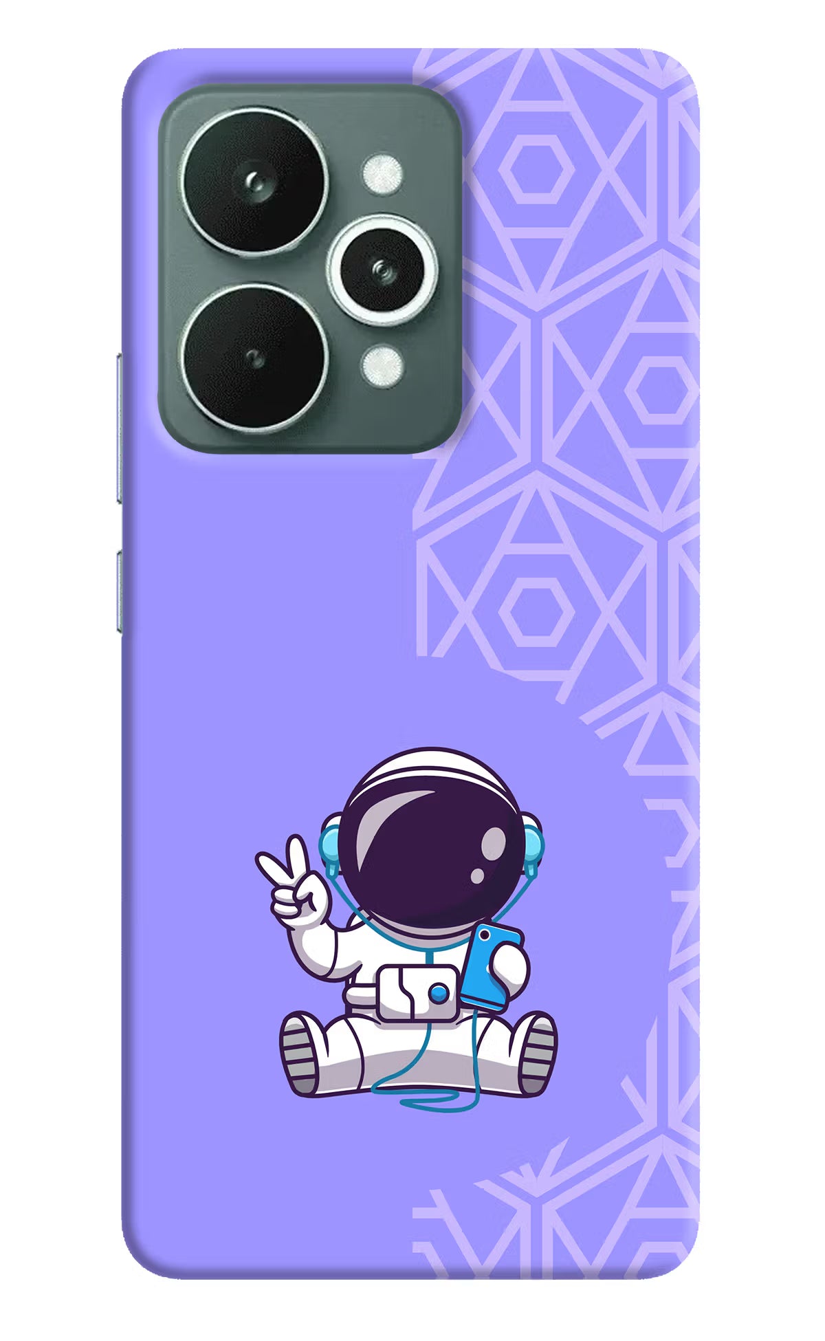 Cute Astronaut Chilling Realme 15 Hard Case Back Cover by Casekaro