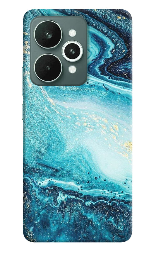 Blue Glitter Marble Realme 15 Hard Case Back Cover by Casekaro