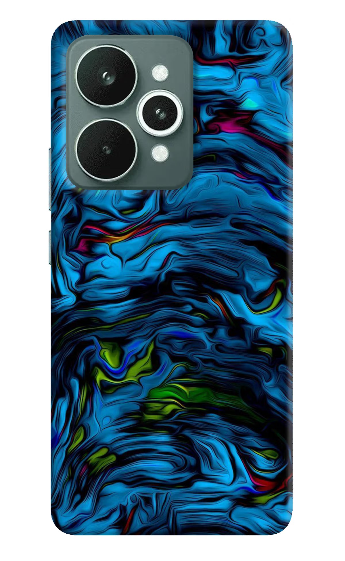 Dark Blue Abstract Realme 15 Hard Case Back Cover by Casekaro
