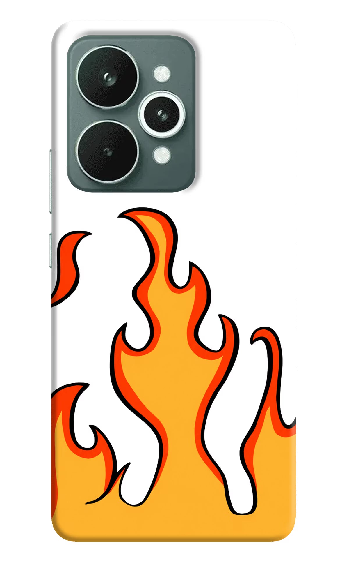 Fired Up – White Realme 15 Hard Case Back Cover by Casekaro