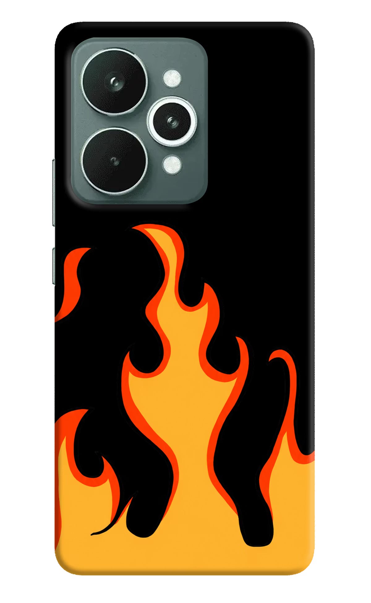 Fired Up – Black Realme 15 Hard Case Back Cover by Casekaro