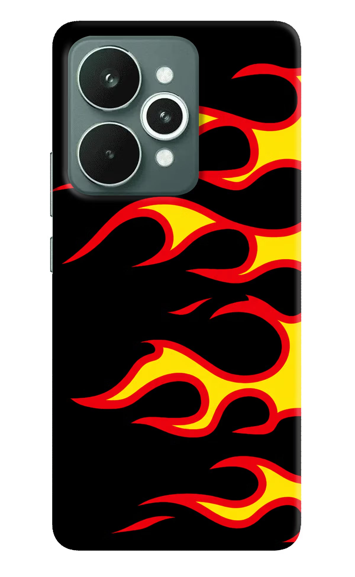 Side Sweep Flames Realme 15 Hard Case Back Cover by Casekaro