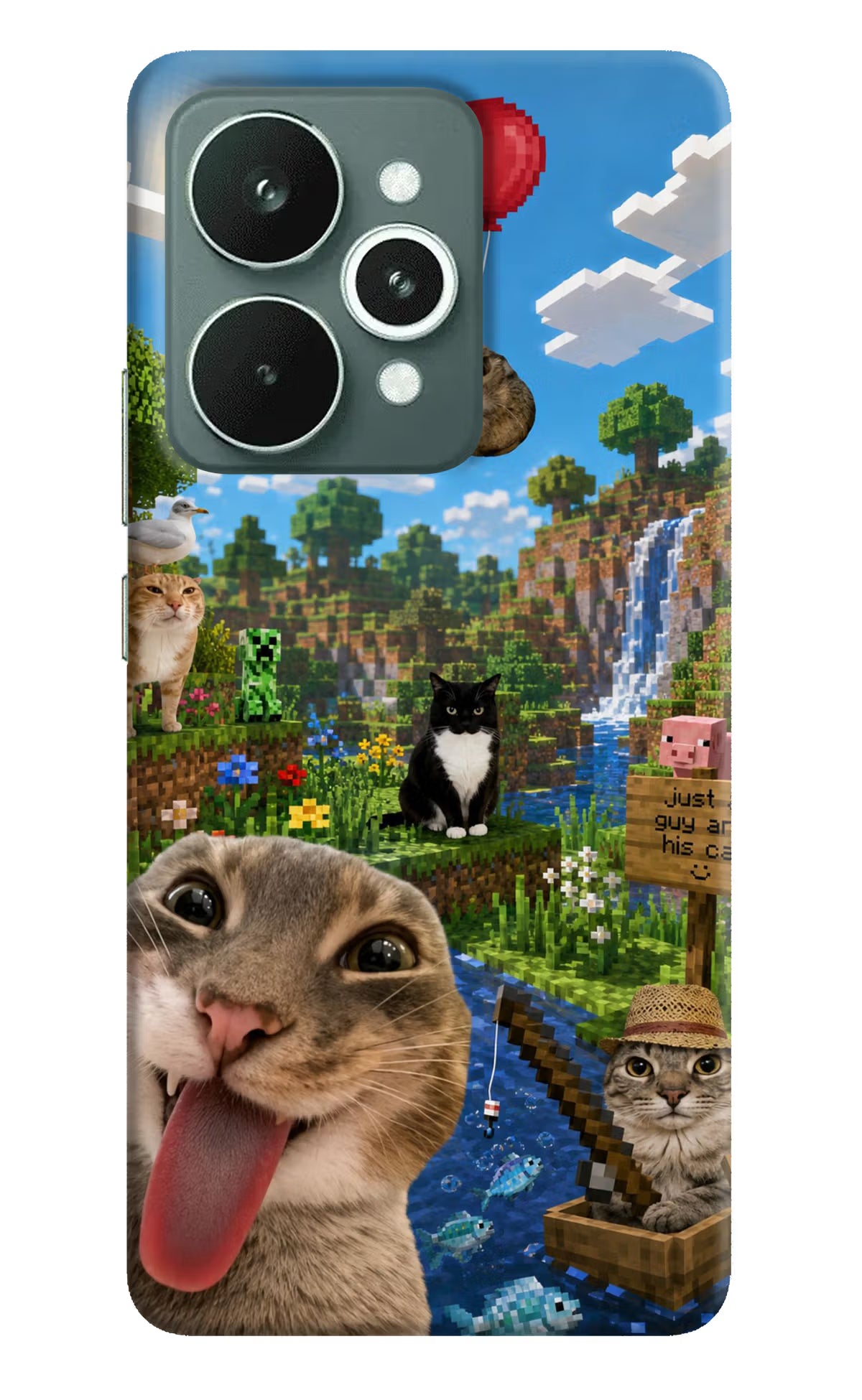 Minecraft Cat Chaos Realme 15 Hard Case Back Cover by Casekaro