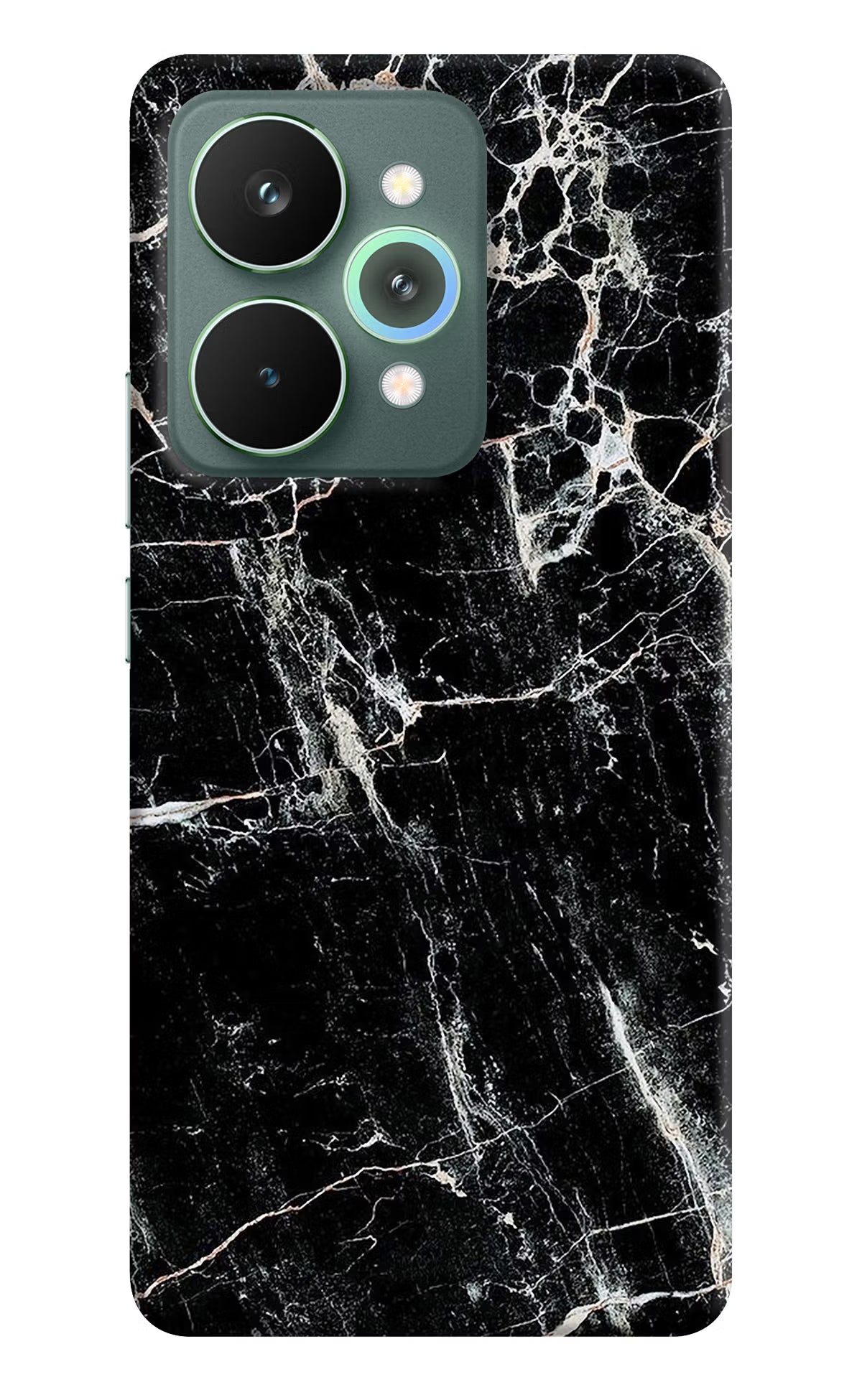 Black Marble Texture Realme 15 Pro Hard Case Back Cover by Casekaro
