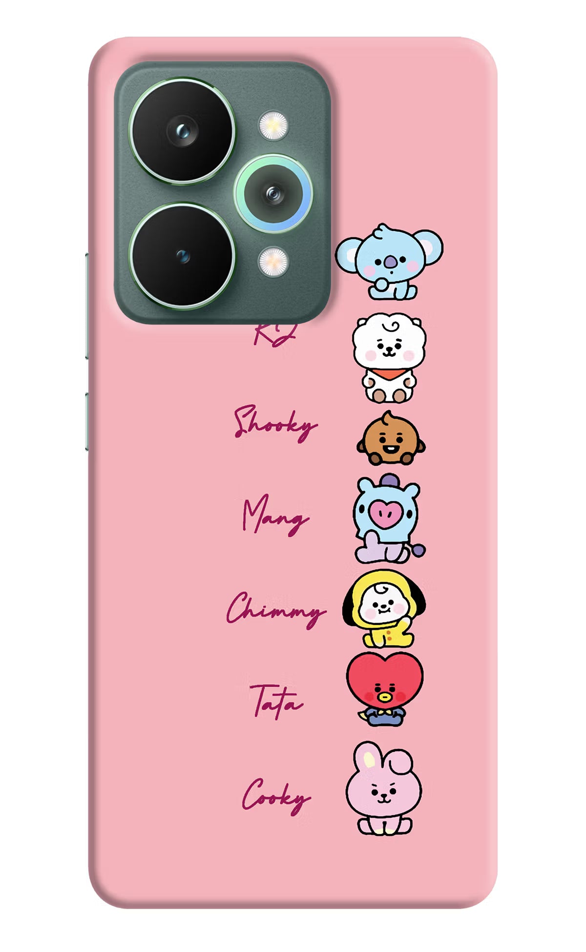 BTS names Realme 15 Pro Hard Case Back Cover by Casekaro