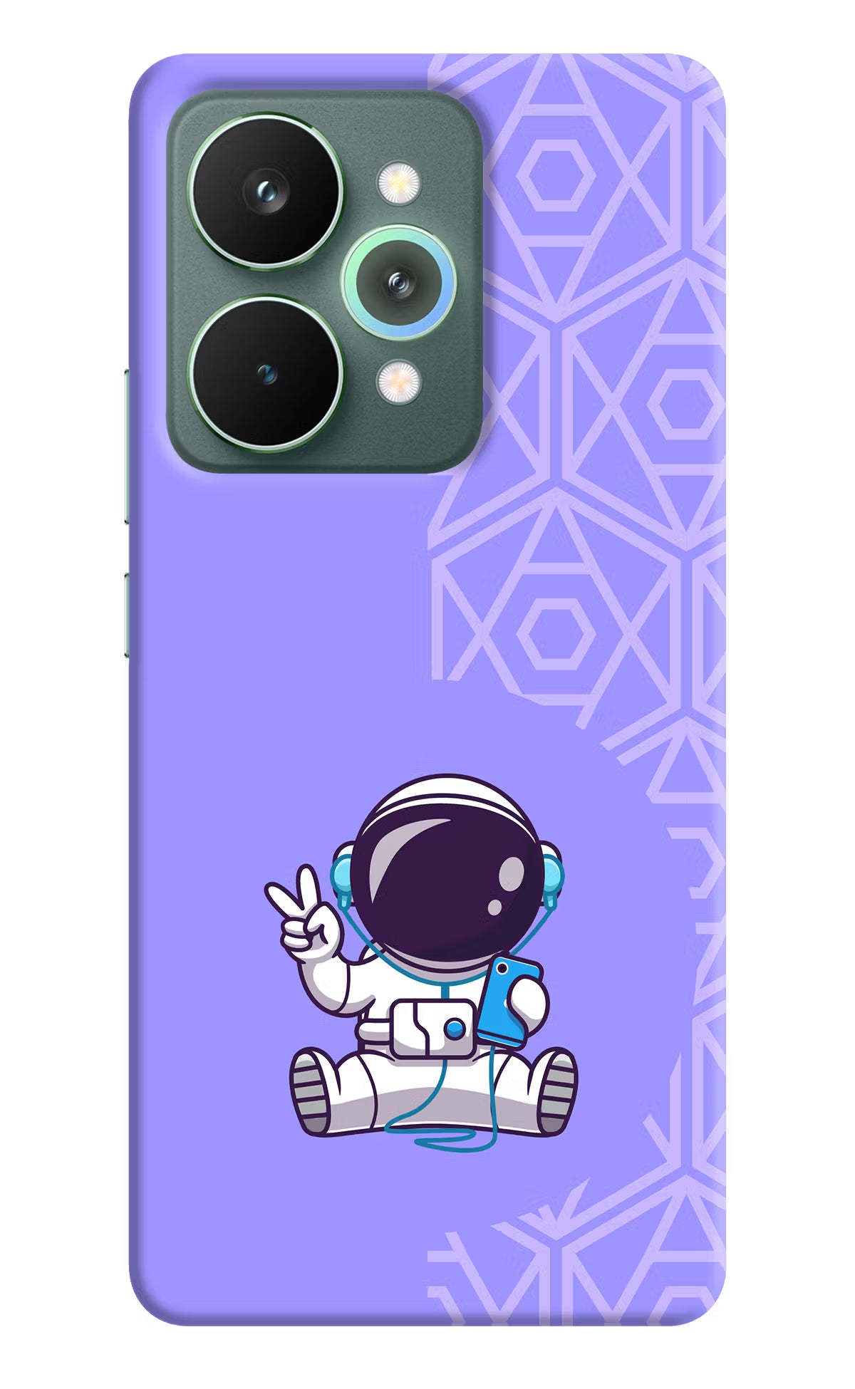 Cute Astronaut Chilling Realme 15 Pro Hard Case Back Cover by Casekaro