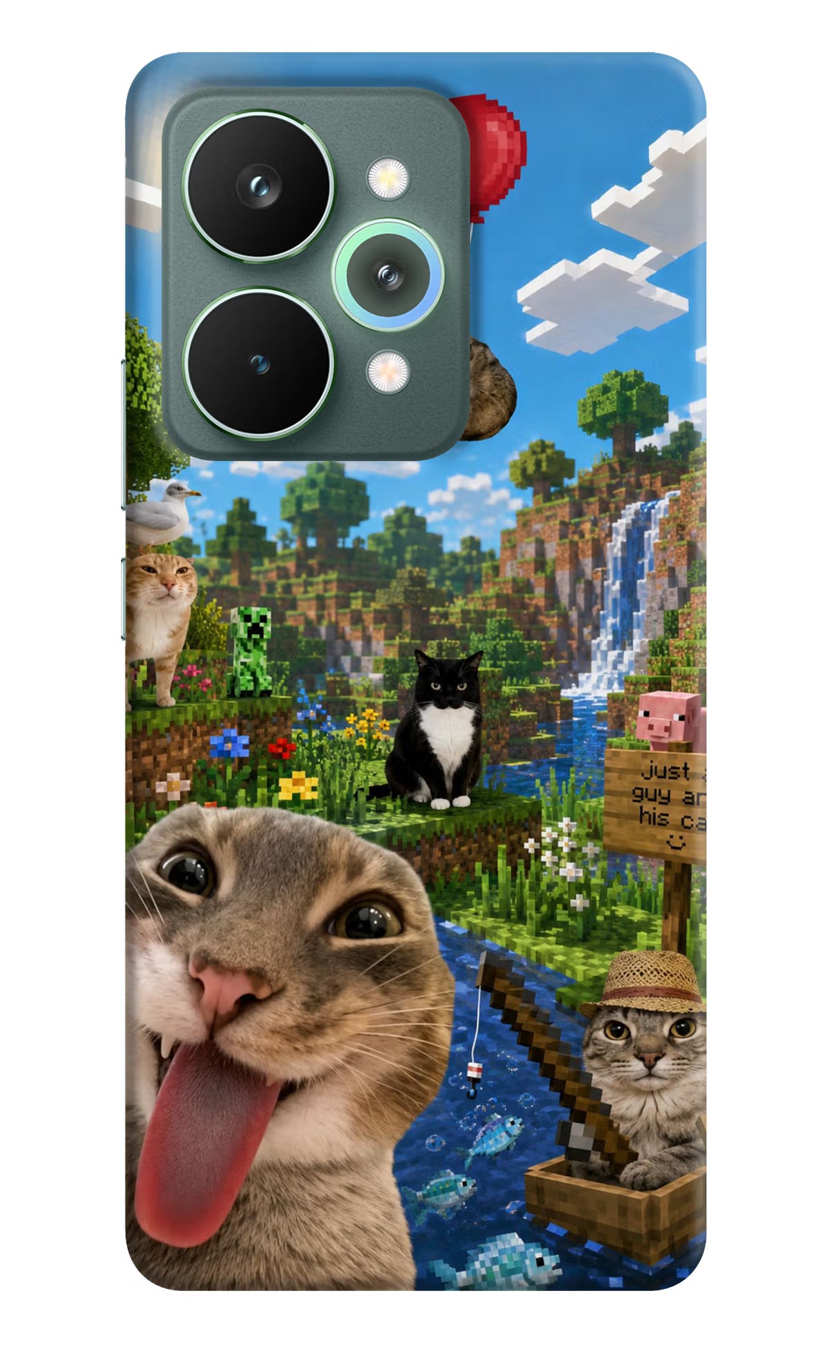 Minecraft Cat Chaos Realme 15 Pro Back Cover