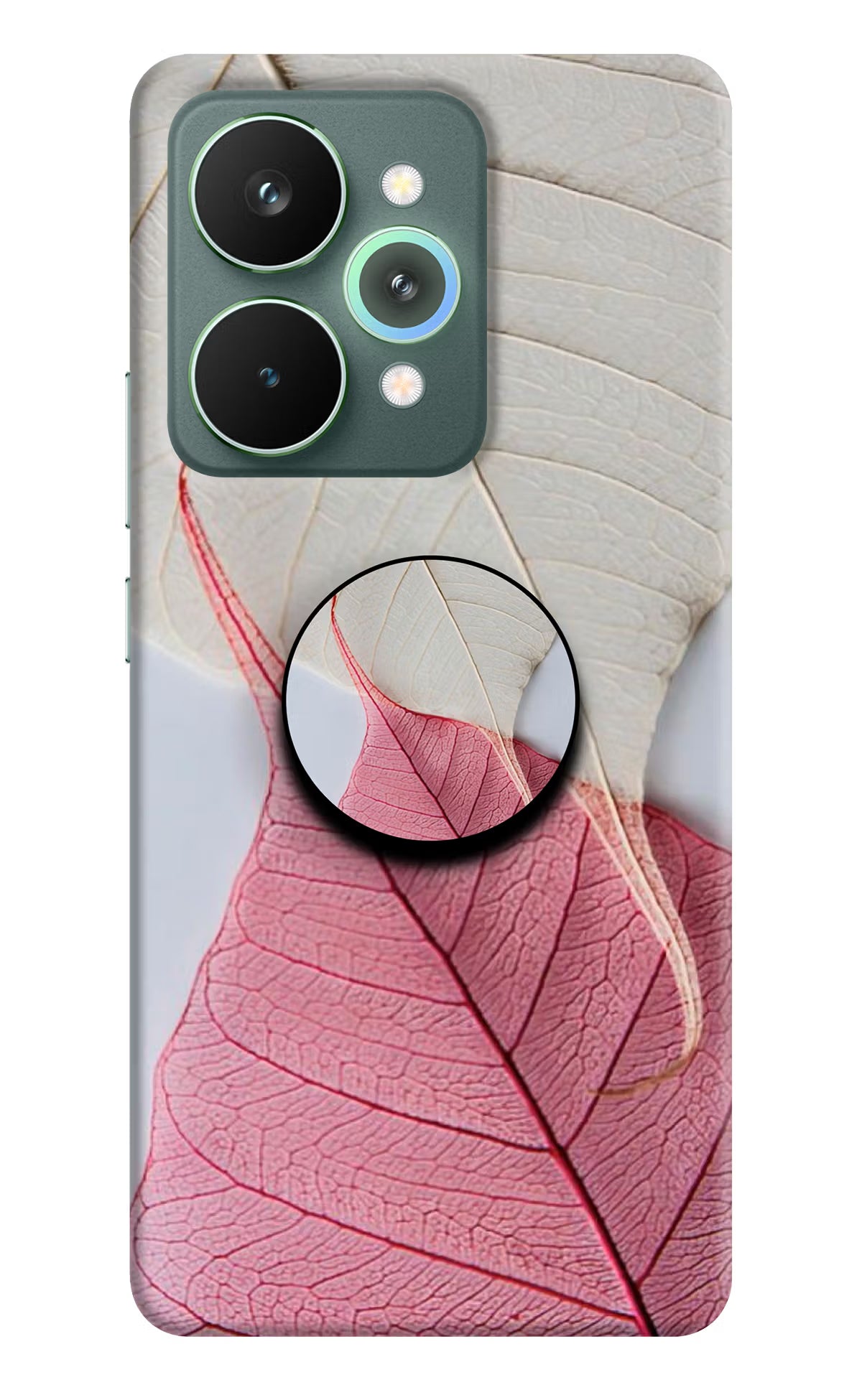 White Pink Leaf Realme 15 Pro Pop Case by Casekaro