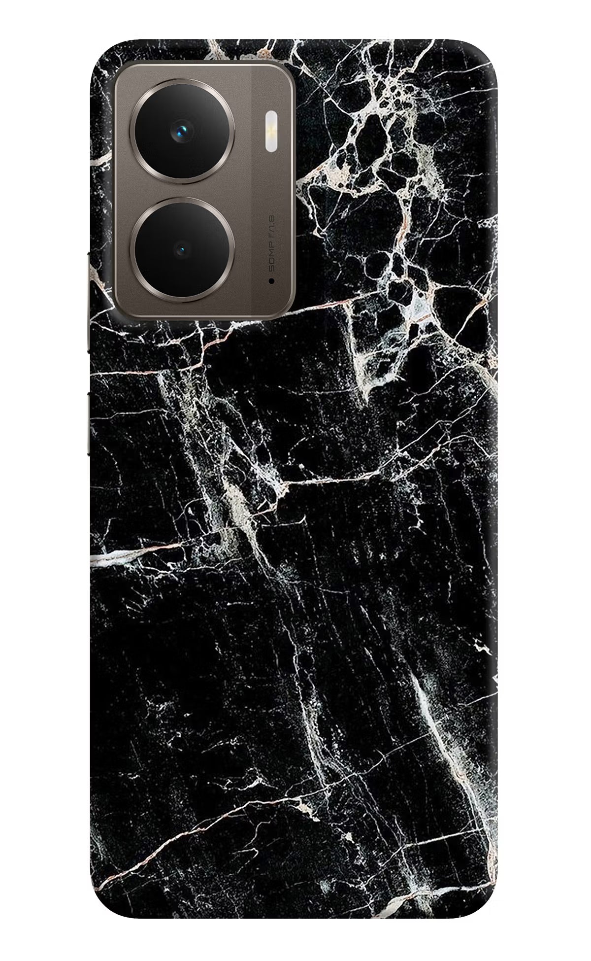Black Marble Texture Realme P3 Hard Case Back Cover by Casekaro