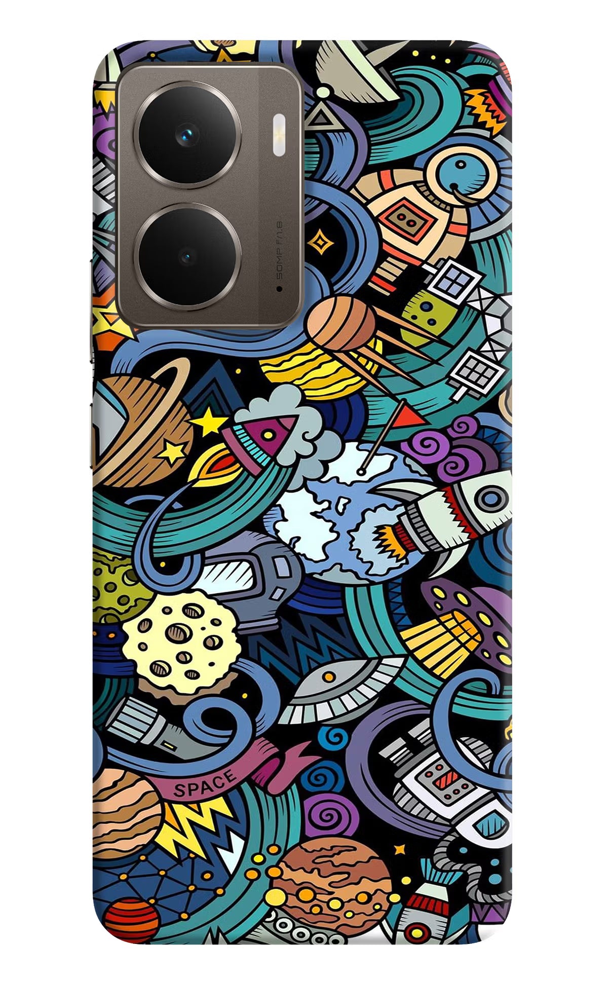 Space Abstract Realme P3 Hard Case Back Cover by Casekaro