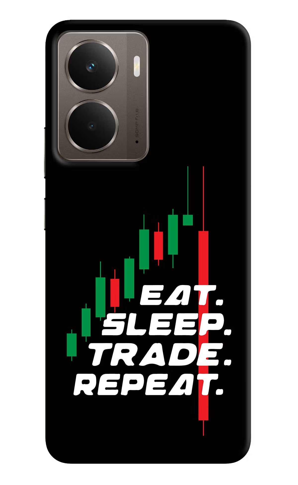 Eat Sleep Trade Repeat Realme P3 Hard Case Back Cover by Casekaro