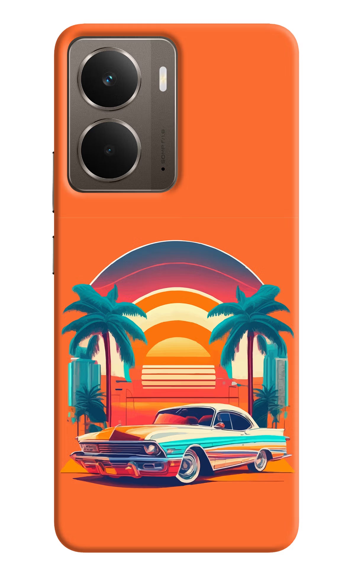 Palm Drive 80s Realme P3 Hard Case Back Cover by Casekaro