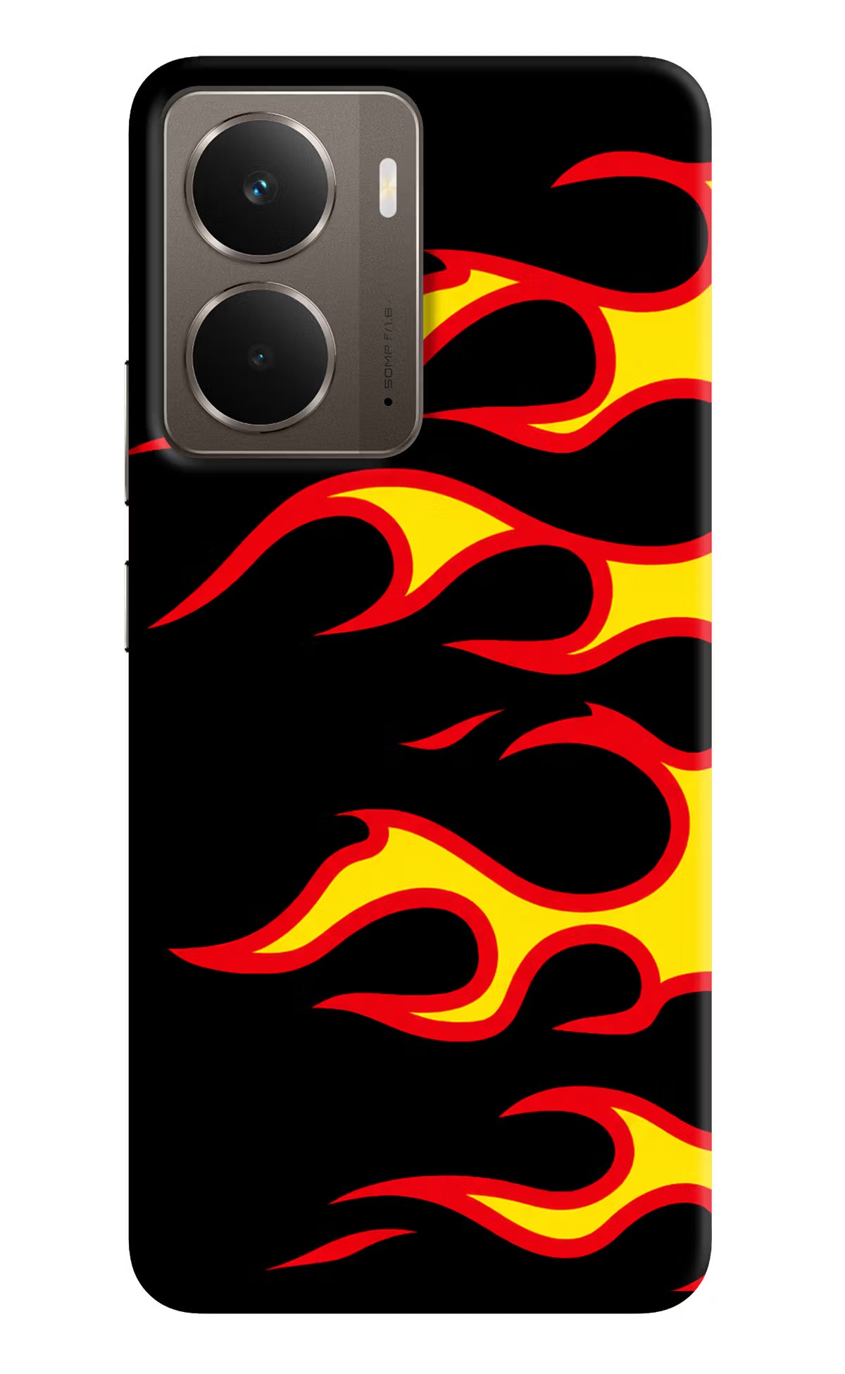 Side Sweep Flames Realme P3 Hard Case Back Cover by Casekaro