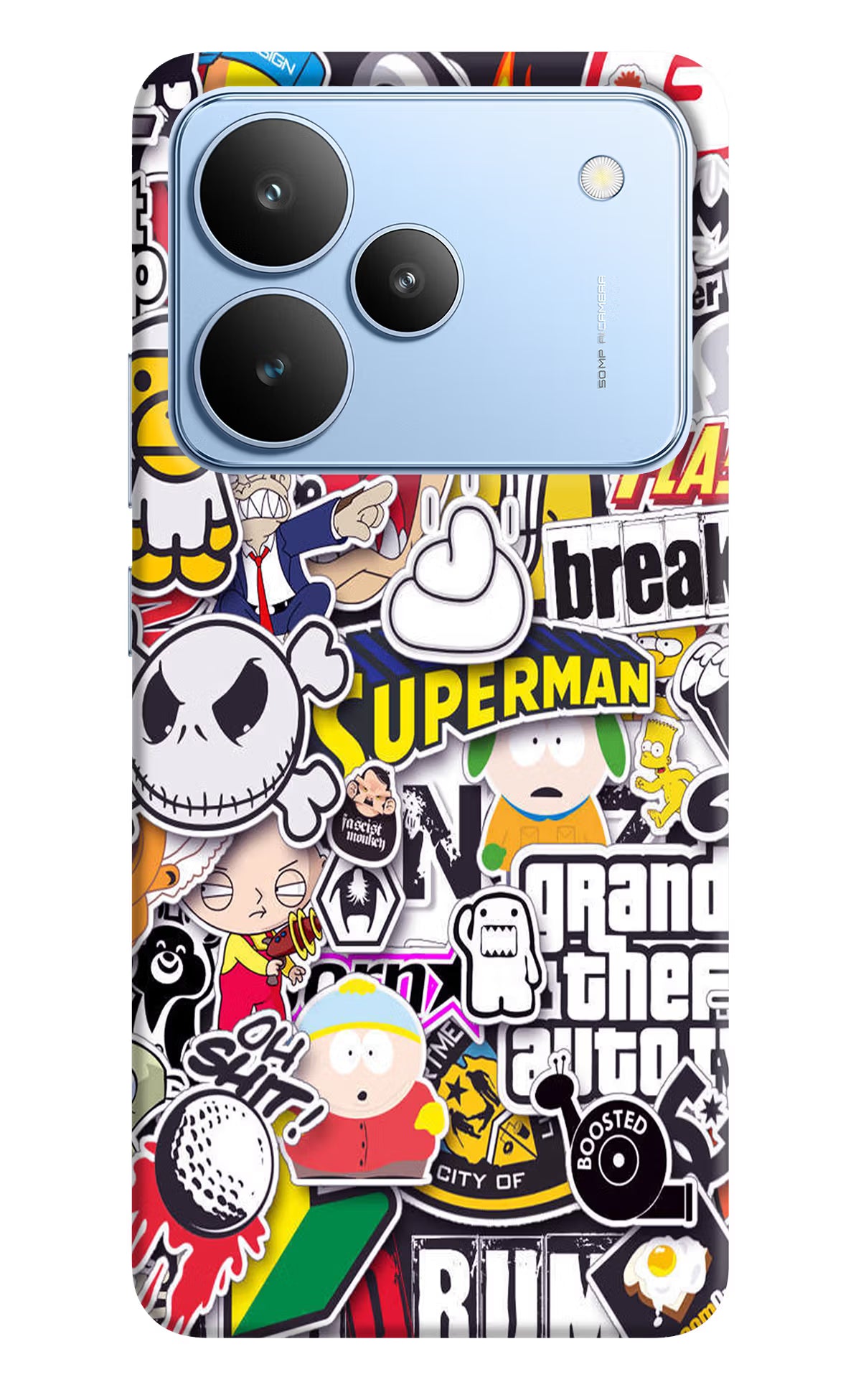 Sticker Bomb Realme P4 Hard Case Back Cover by Casekaro
