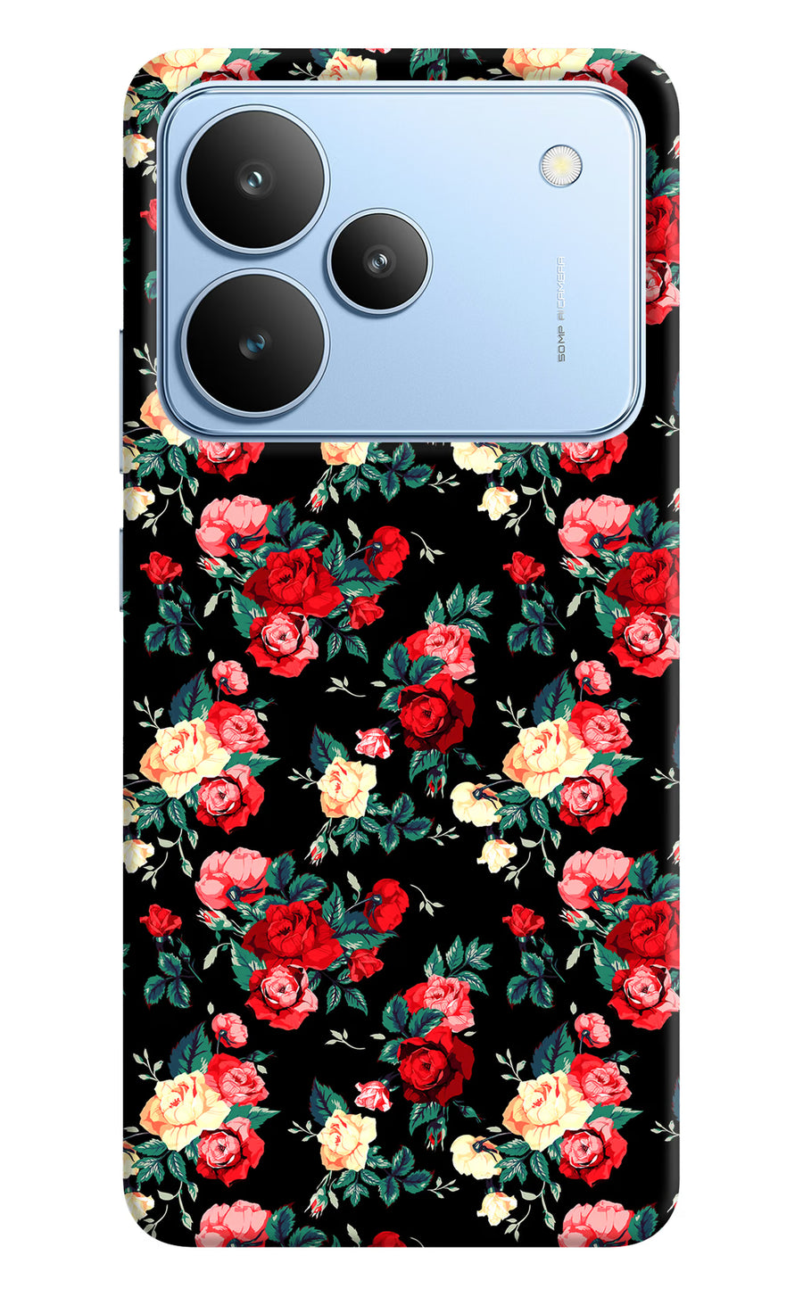 Rose Pattern Realme P4 Back Cover, Hard case