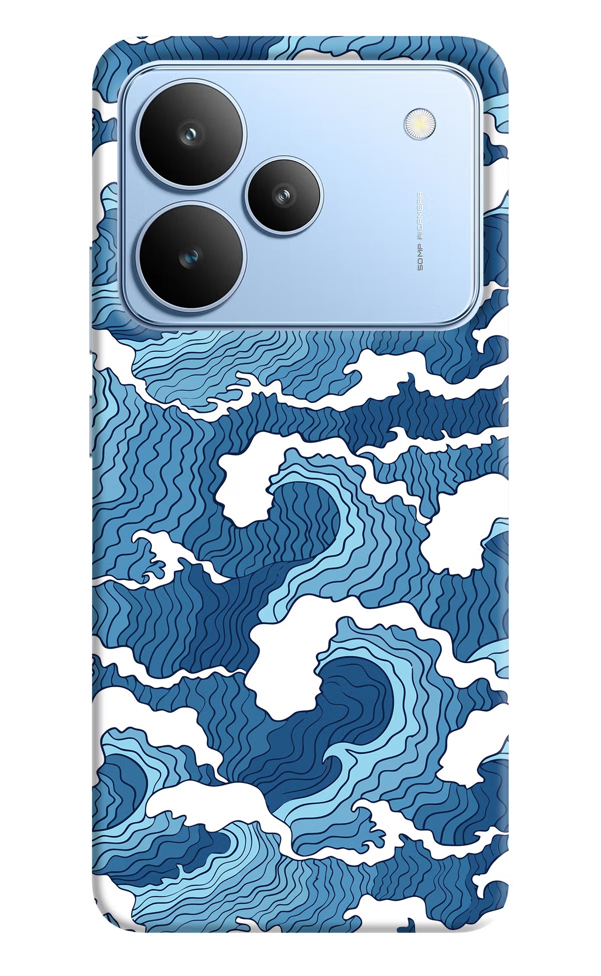 Blue Waves Realme P4 Hard Case Back Cover by Casekaro