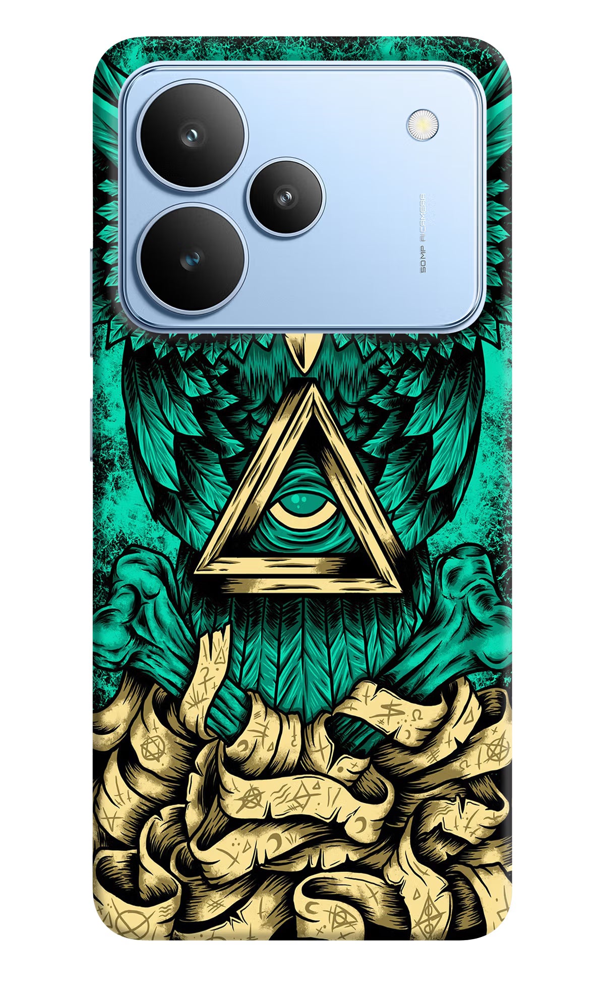 Green Owl Realme P4 Hard Case Back Cover by Casekaro